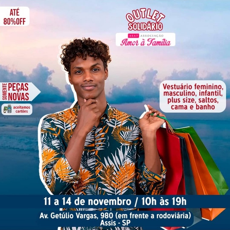 De 11 a 14 de novembro tem Outlet Solidária em Assis