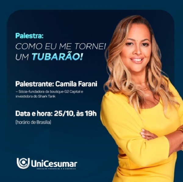 Como me tornei um tubarão! EAD Unicesumar faz palestra com Camila sobre Empreendedorismo Feminino