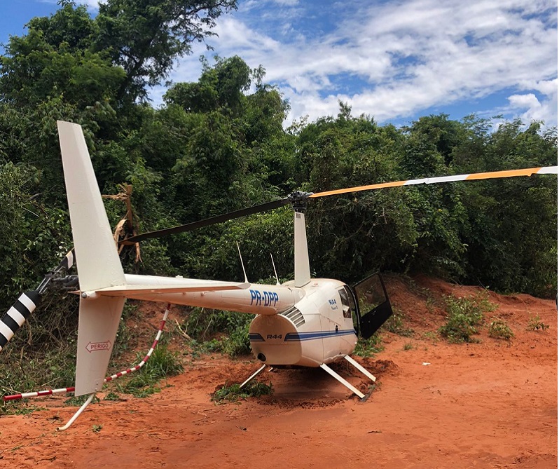 Helicóptero recheado de droga faz pouso forçado entre Assis e Paraguaçu