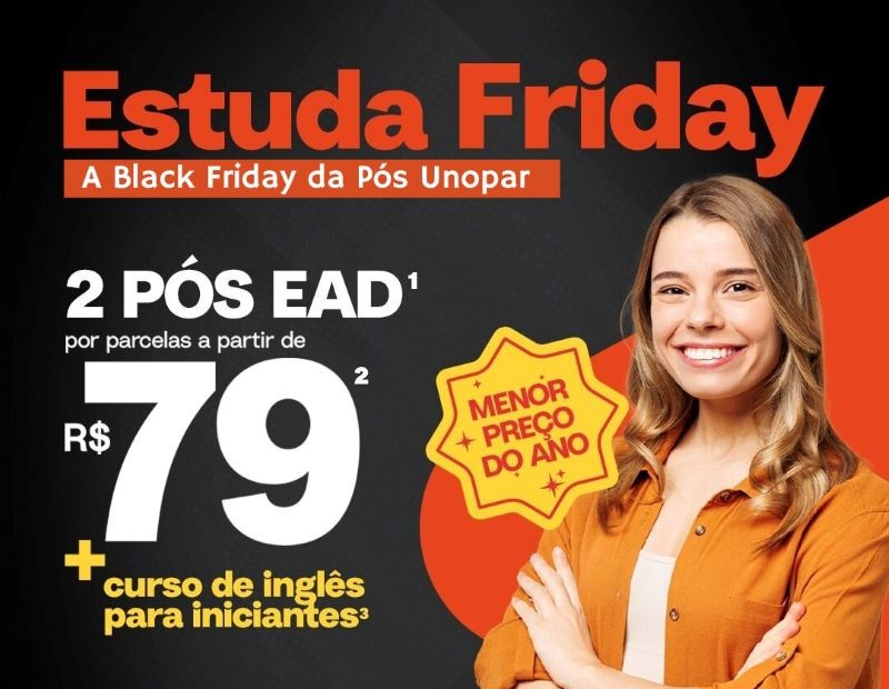 Estuda Friday: Promoção Inédita promete duas pós-graduações pelo preço de uma e curso de inglês