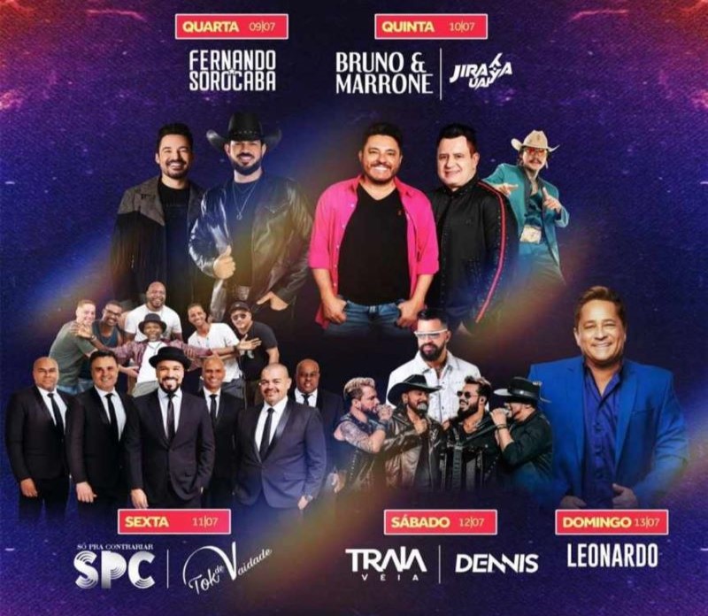 FICAR 2025 divulga shows, entre eles, Fernando e Sorocaba, Leonardo e outros