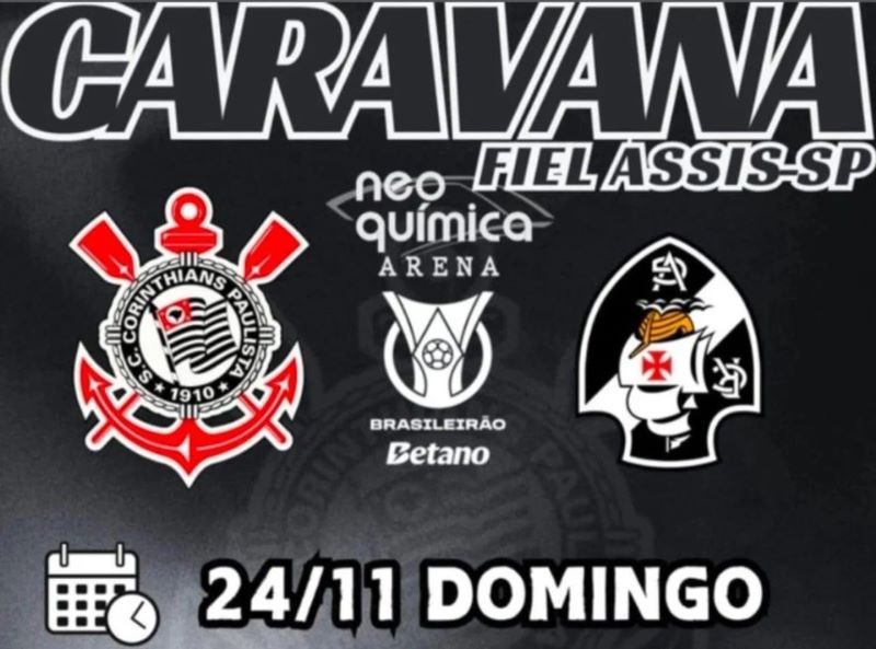 Grupo organiza caravana para o jogo do Corinthians amanhã, 24, em São Paulo