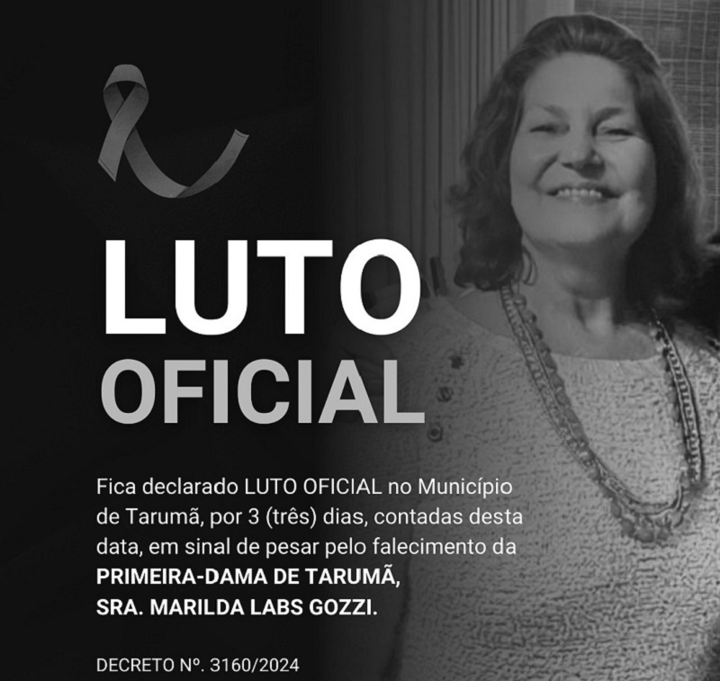 Tarumã decreta luto de três dias pela morte de Marilda Labs Gozzi