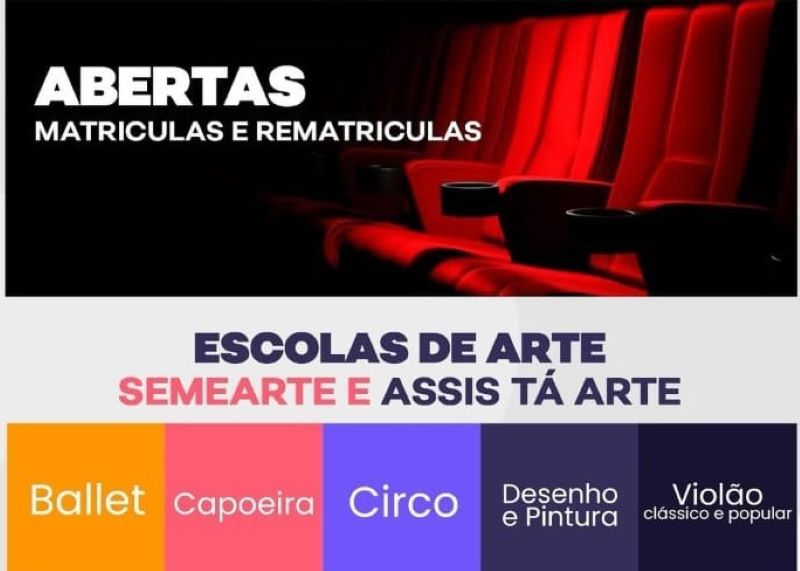 Escolas de arte estão com matrículas e rematrículas abertas a partir de hoje, 10