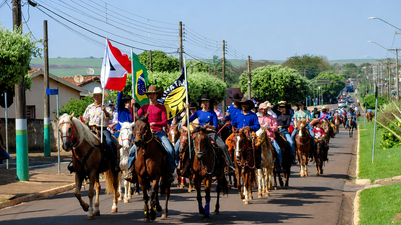 Cavalgada toma as ruas de Tarumã e anuncia em grande estilo a 32ª Festa do Tropeiro