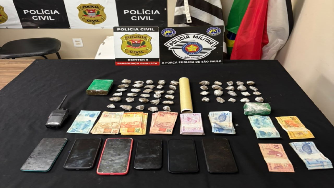 Polícias Civil e Militar prendem dois por tráfico de drogas em Paraguaçu Paulista